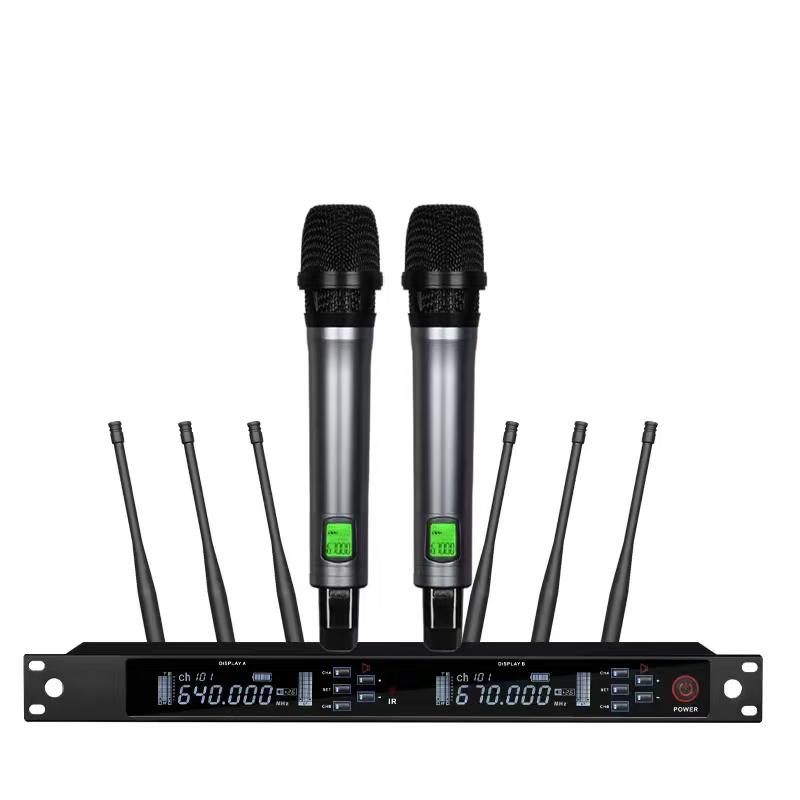 Wireless Professional Microphone Set with Anti-Howling for Karaoke, Meetings, and Performances