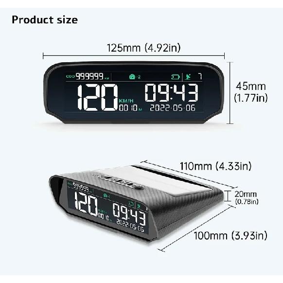 LCD GPS Speedometer X100 Odometer Altitude Gauge GPS HUD Multifunction Smart Car Head-Up Display for HUD Car Electronics Meter