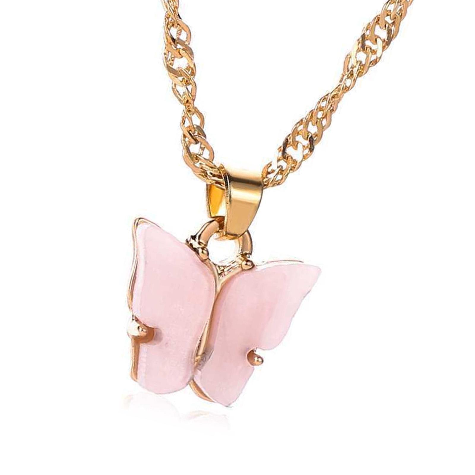 

Elegant Butterfly Acrylic Pendant Necklace Sweet Stylish Jewelry Accessory for Women Trendy Gifts Ideas Casual Wear