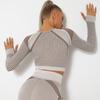 Seamless Knitted Sexy Moisture-wicking Long-sleeved Yoga Wear Sports Fitness Running T-shirt