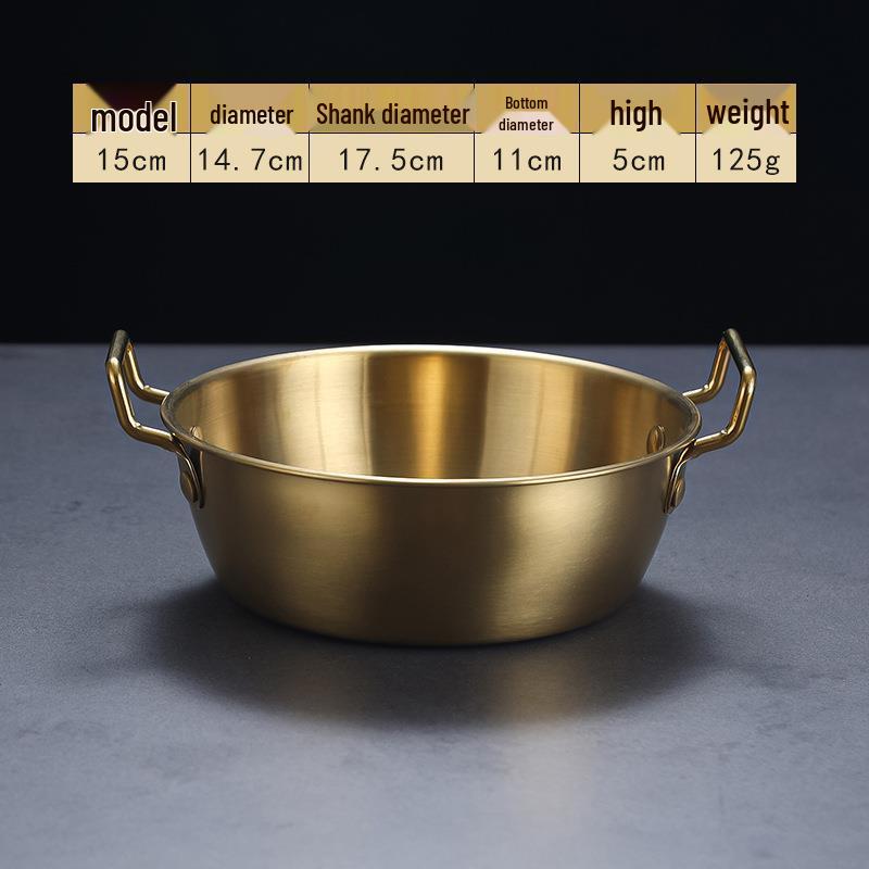Korean Style Stainless Steel Snack Bowl with Handles - Versatile for Rice, Salad, Hot Pot, Sauces, French Fries, Fruits, and Fried Snacks