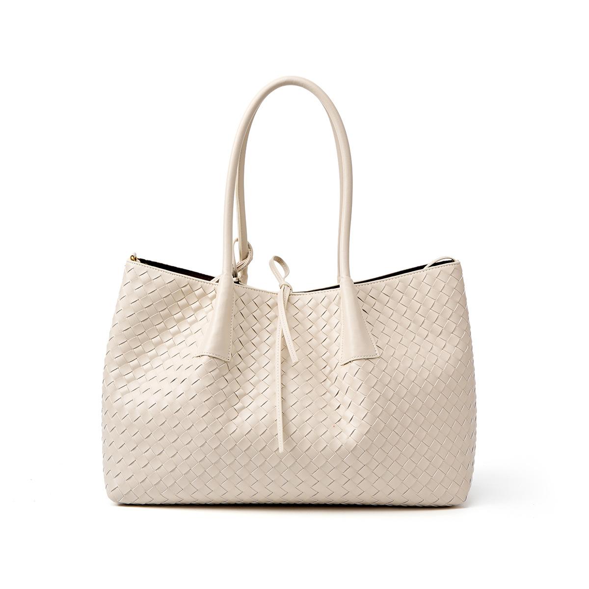 Portable handmade vegetable basket cowhide woven