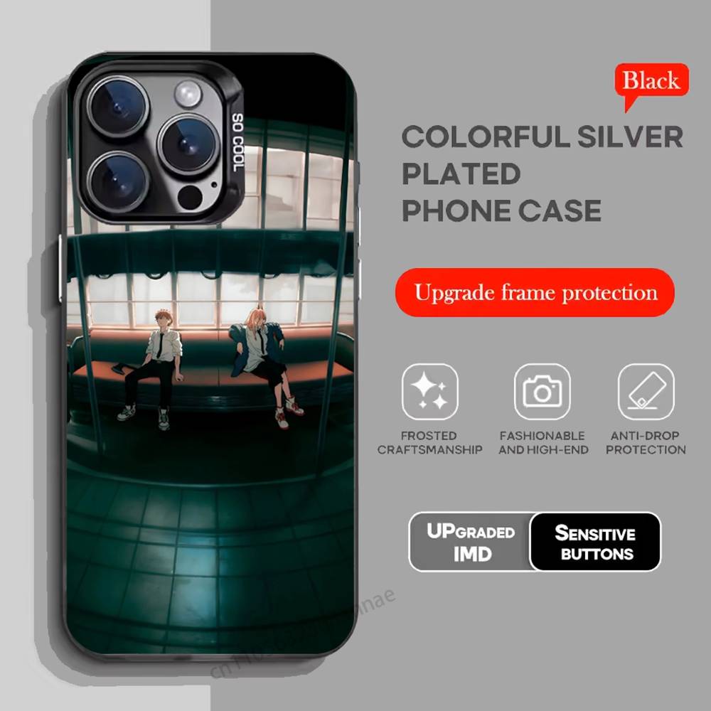 Anime C-Chainsaw Man phone Case for iPhone 17 11 12 Pro Max Plus Mini Air SE 16e 14 15 16 13 Soft Shell
