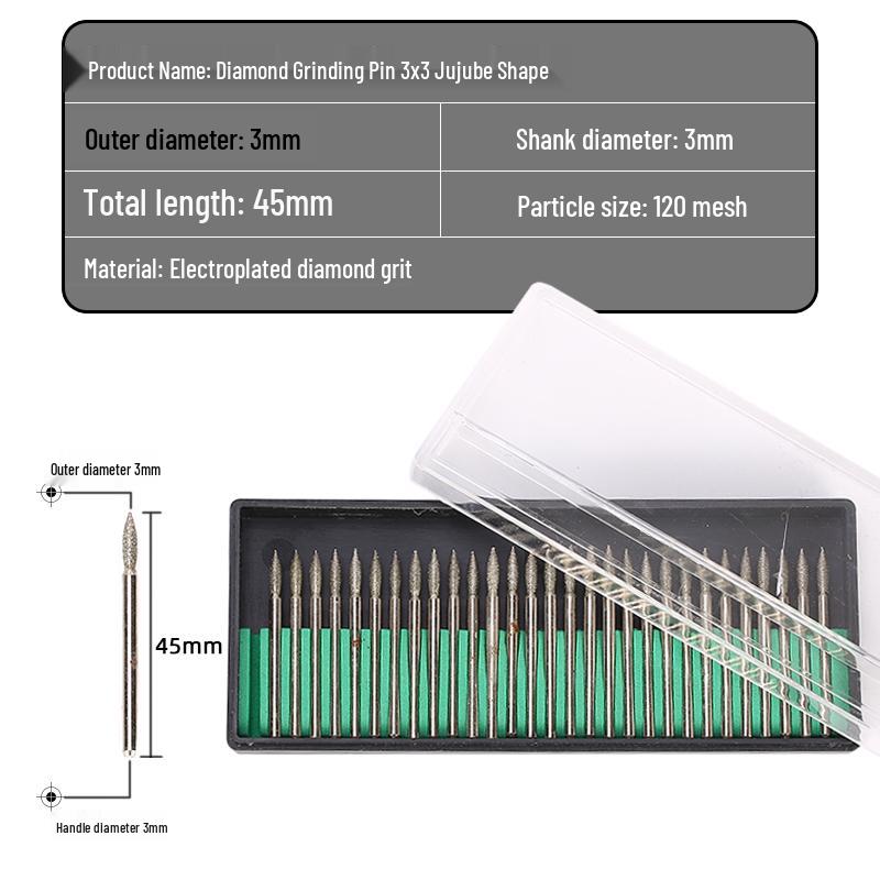 30-teiliges Diamant-Schleifkopf-Set für Jade-Schnitzerei
