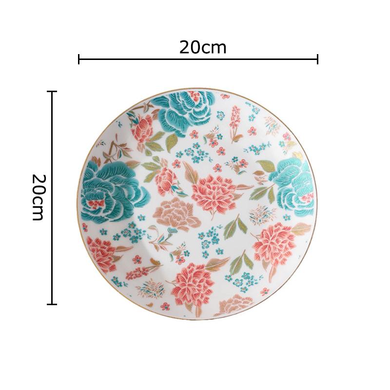 Floral Blooming Painted Cup&saucer Golden Edge Porcelain Coffee Mug Dining Table Afternoon Tea Teacup Fruits Juice Cup Mugs