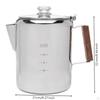 Coffee Pot with WoodLook Handle HeatInsulating Stainless Steel Portable for Camping,