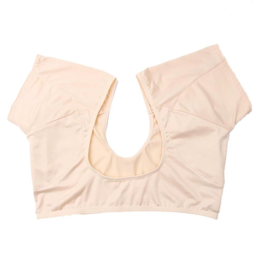 Однотонная футболка-толстовка Многоразовый пот-жилет Летний подмышечный пот-жилет Для повседневной носки L телесный