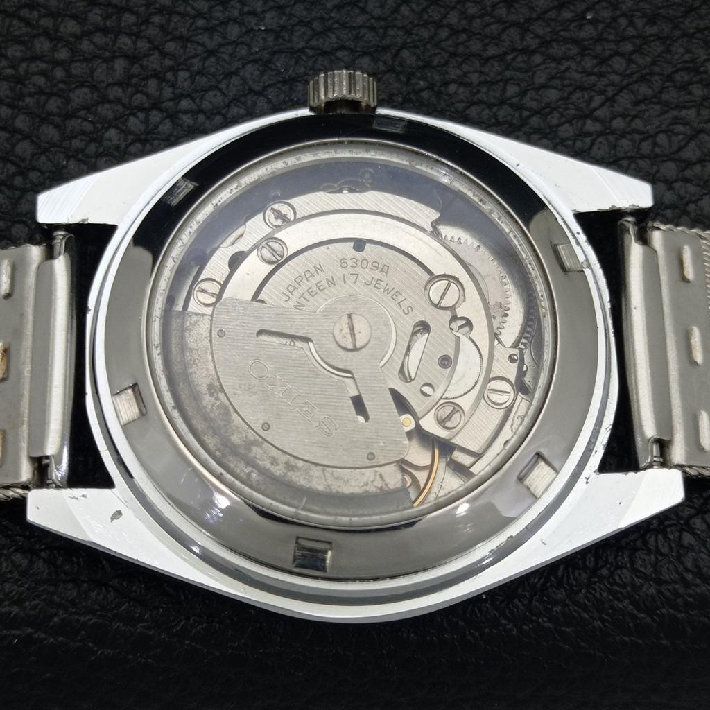 REFURBISHED SEIKO 5 AUTOMATIC 6309A VINTAGE JAPAN MENS BLACK WATCH A440847-4 Sk-a440847