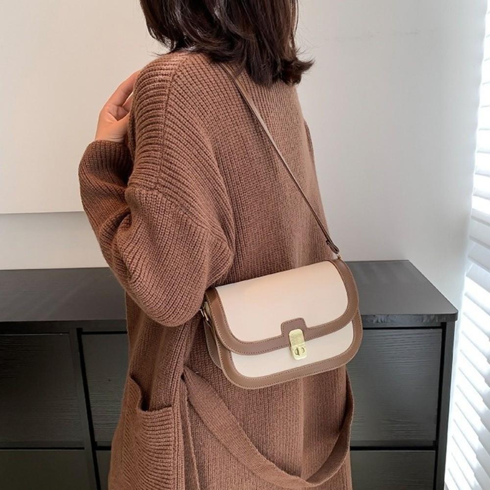 Korean Style PU Leather Shoulder Bag Square Women Underarm Bag Simple Crossbody Bag  Outdoor