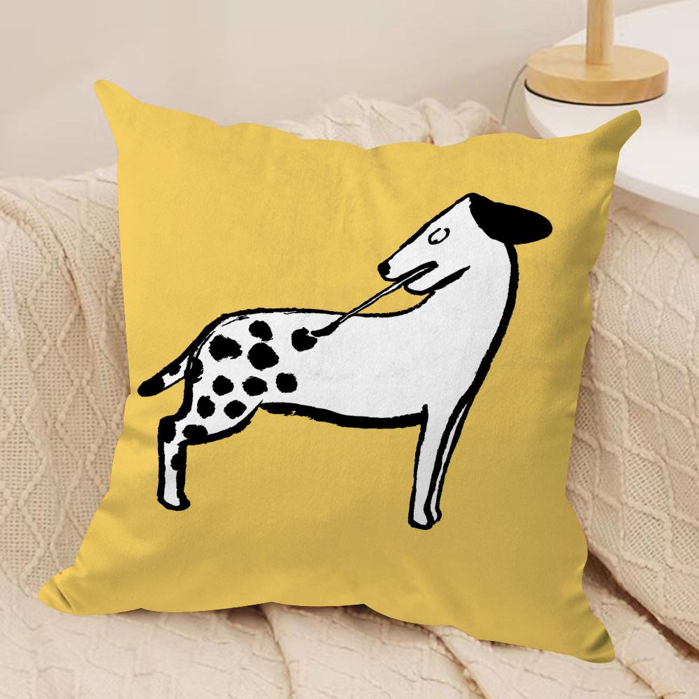 

Art J-Jean-Jullien Cushion Cover Silky Short Plush Sofa Pillow Cover Hidden Zipper Soft Dustproof Case for Home Decor 30cmx30cm