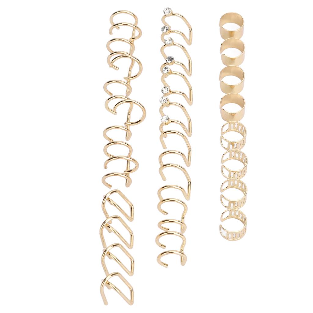 48Pcs Ear Cuff Non Piercing Colorfast Rugged Lightweight Stylish Braid Beads Hair Jewelry for