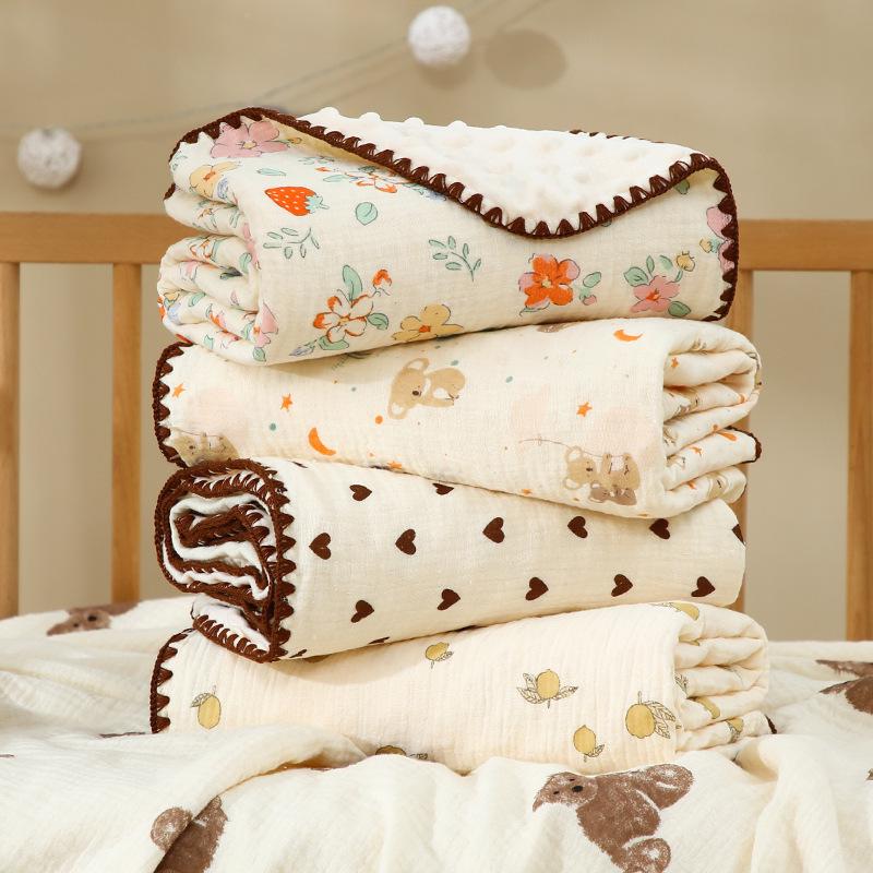 Bean Blanket: Pure Cotton Soft Gauze Baby Towel & Swaddle Quilt for Newborns and Children - Spring/Summer.