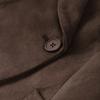Dark Brown Suede Laplel Jacket Women's Warm Long Sleeve Commute Outerwear Retro British Style Temperament Jacket Autumn 2025