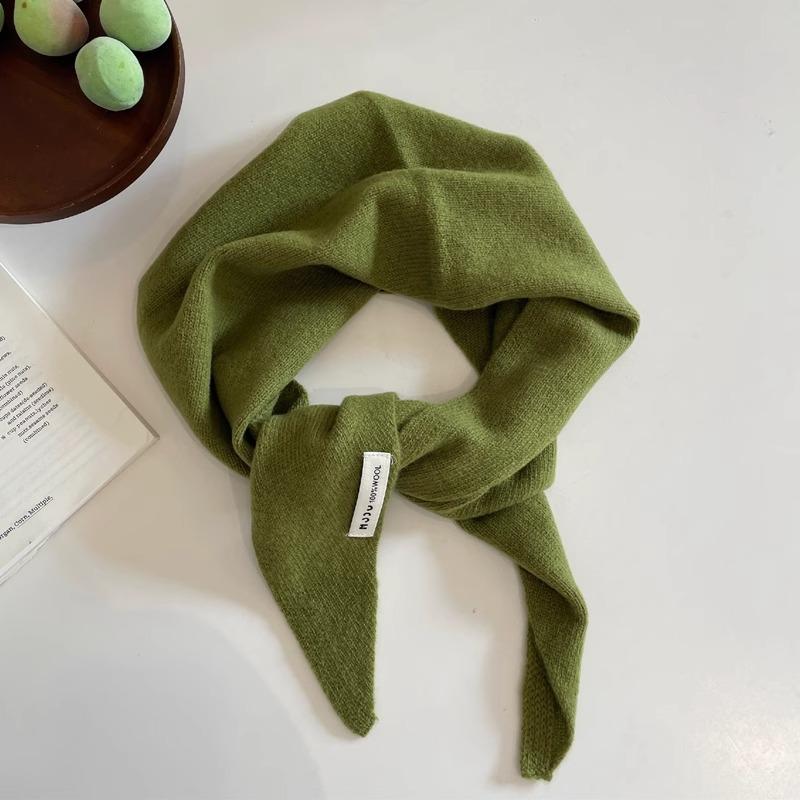 Pure Wool Triangle Scarf Niche Knitted Headscarf Multifunctional Scarf for Women Warm and Versatile Autumn and Winter New Trend