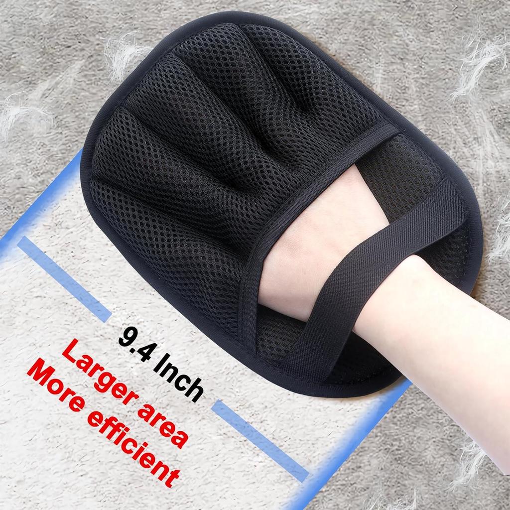 2Pcs Pet Hair Removal Glove for Cats & Dogs, with 2Pcs Toothbrush, Upgraded Five-Finger Electrostatic Pet Hair Gloves, Washable Reble Pet Hair