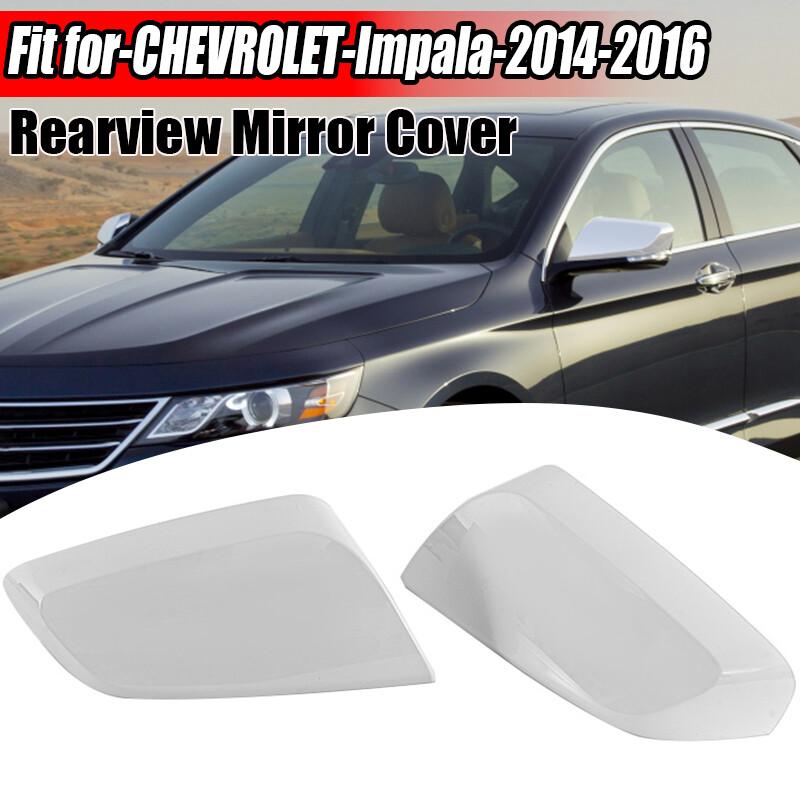 For Chevy Impala 2014-2020 Pair Exterior Side Wind Mirror Cover Caps Gloss White