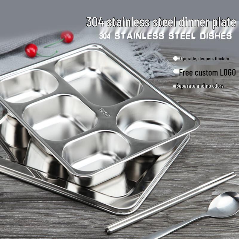 SMVP 304 Stainless Steel Divided Meal Tray