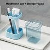 Yousheng Zahnbürstenständer mit Becher, staubdicht, höhenverstellbar, 3 Steckplätze, Halter für elektrische Zahnbürsten, Zahnpasta, Multifunktions-Organizer