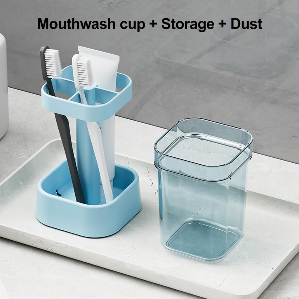 Suport pentru periuță de dinți Yousheng cu ceașcă, rezistentă la praf, înălțime reglabilă, 3 sloturi, suport pentru pastă de dinți electrică, organizator multifuncțional