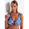 Góra od bikini z haftowanym trójkątnym wzorem kwiatowym Tbess23bu00256