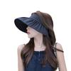 Summer Sun Hat Shell Hat Vinyl Sunscreen Hat Sun Hat Women'S Casual Fashion Empty Top Hat Big Brim