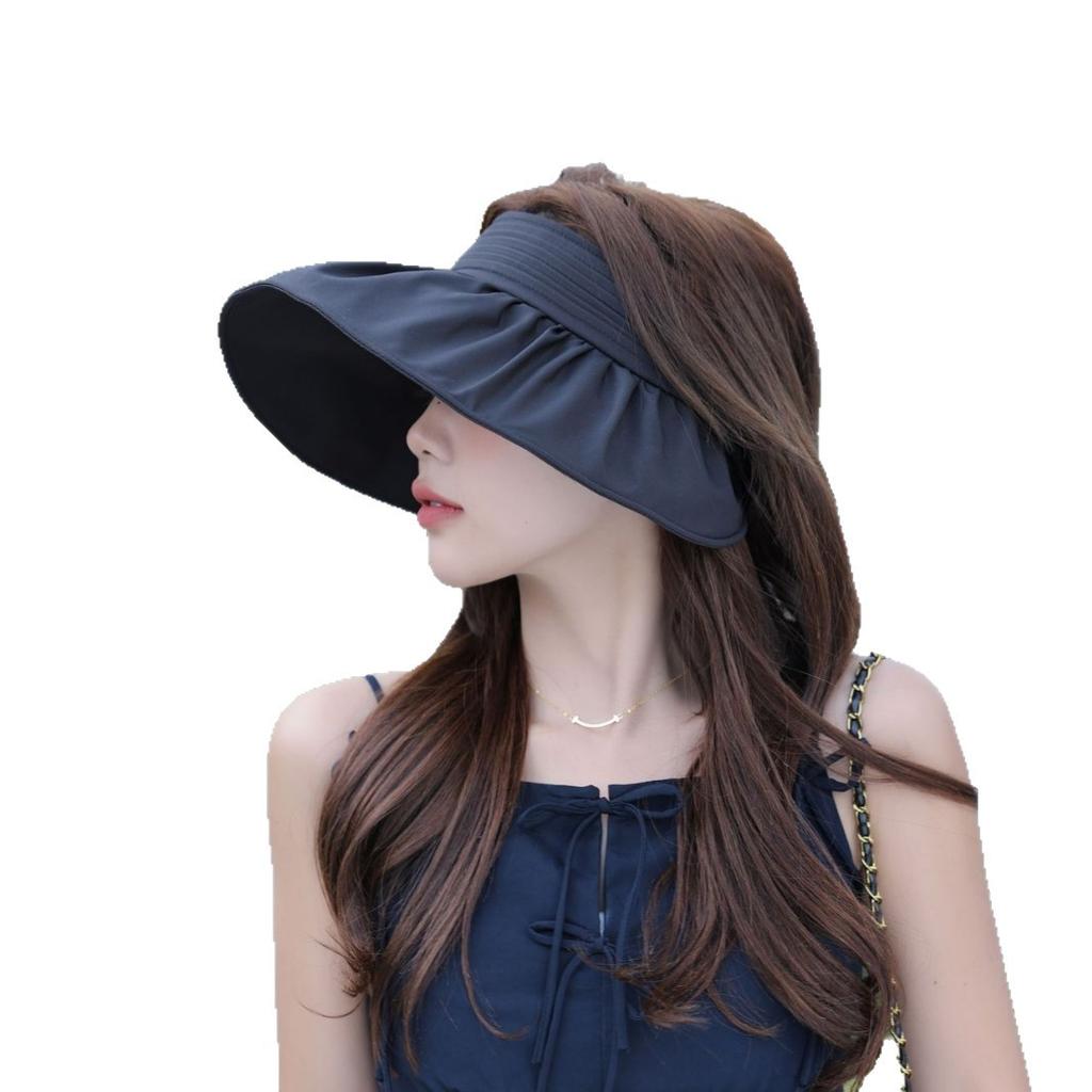 Summer Sun Hat Shell Hat Vinyl Sunscreen Hat Sun Hat Women'S Casual Fashion Empty Top Hat Big Brim