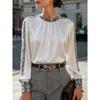Satin-blend, Snake-print, Round-neck, Pleated, Loose-fit, Long-sleeved, Versatile Women’s Shirt