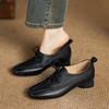 Fashion Women Casual Low-heel Shoes Genuine Leather Soft Comfort Low Heels Loafers Shoes Spring 2025 New Office Lady Daily Size 34-40