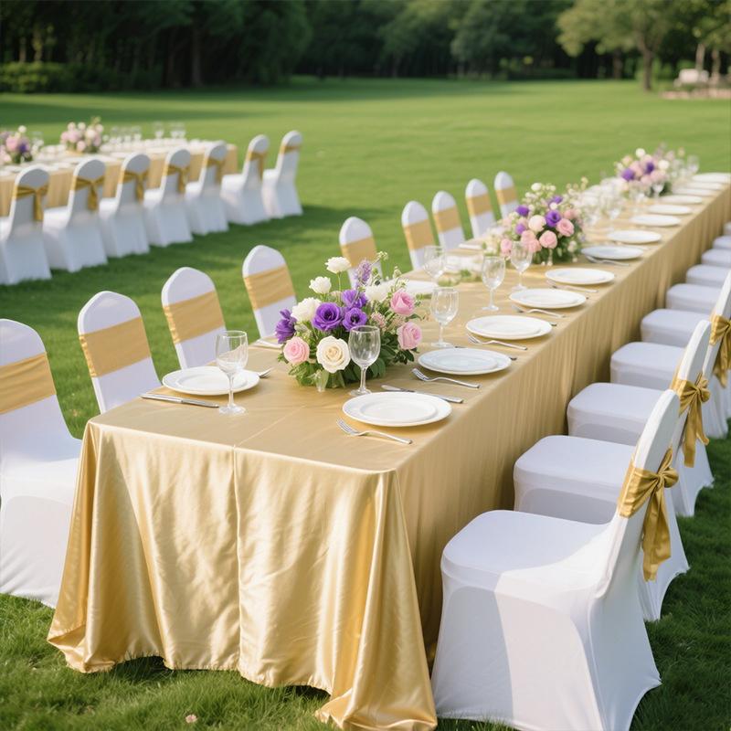 Satin Table Cover Rectangle Silky Soft Table Cloth, Satin Dining Tablecloths for Wedding Banquet Table Decoration, Dining Room