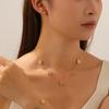 Elegant Korean-Style Gold-Plated Flower Pendant Necklace Set in Stainless Steel