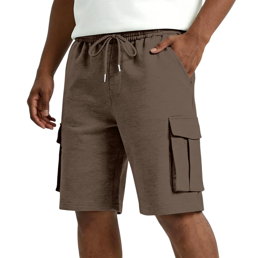 Men Drawstring Waist Casual Cargo Shorts Relaxed Fit Five Pocket Design Comfortable Lightweight Fabric Shorts