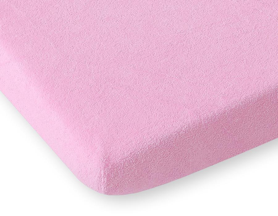 Terry fitted sheet for a crib 140x70cm - pink