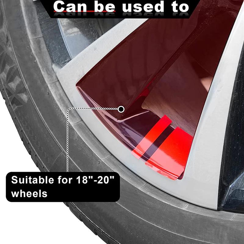 20Pcs Car Wheel Rim Reflective Sticker Vinyl Decal  Warning Stripe Racing Wheel Hub Decorations Car Sticker Exterior Accessories