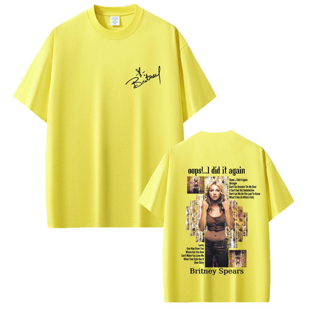 Britney Spears Oops I Did It Again Grafické tričko z alba Pánské Dámské Módní Vintage Oversized Krátký Rukáv Trička Streetwear