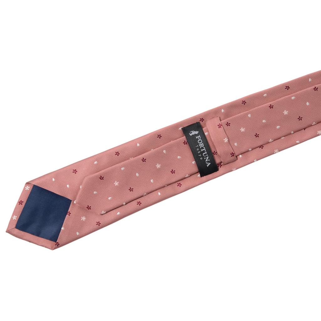 Tie Sakura Necktie 2 Color Set Navy Sword Width 7cm Length 142cm [Fortuna Tokyo] 15. Men's FT-TSET15 Blue/Pink (Free Size)