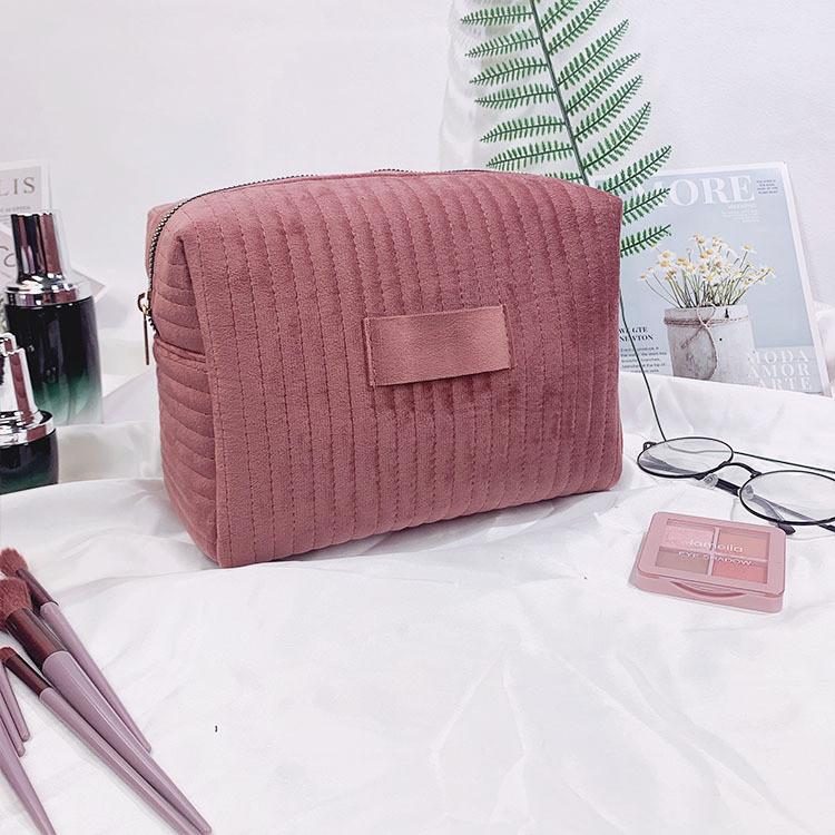 Borsa da Trucco in Velluto Organizer da Viaggio con Cerniera per Donne e Uomini