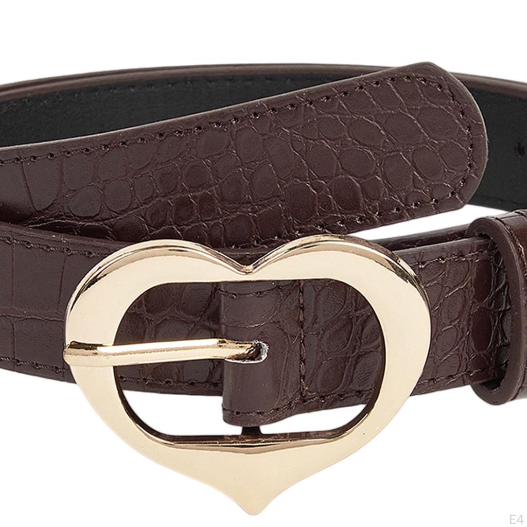 Belt, PU Leather Heart Buckle, Retro-single Girdle, Stylish Waistband, Decorative Belt for