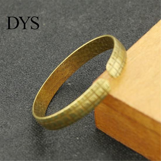 Man Woman Brass Adjustable Hand Bracelet Bangle Valentine Day Jewelry Gift Cuff