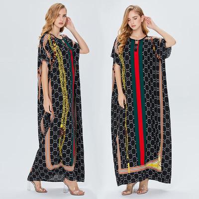 Embroidered Long Abaya for Muslim Women - Middle Eastern Style Robe Dress