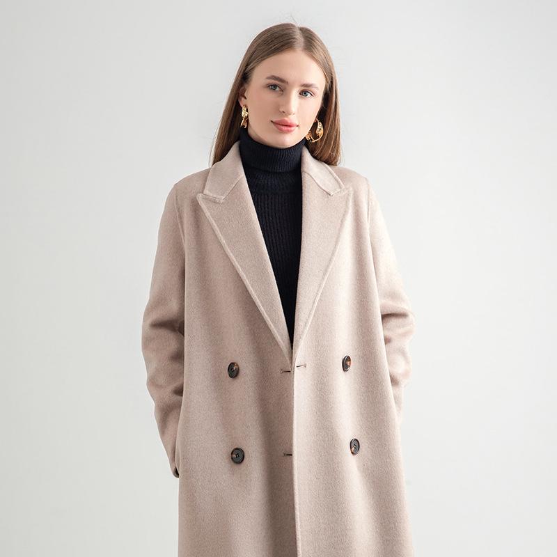 Women's Double-Sided Wool Blend Belted Overcoat for Autumn/Winter 2024