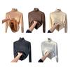 Knitting Tops Women Long Sleeve Turtleneck Sweater Solid Color Thickened Fleece Lined Autumn Winter Knitwear