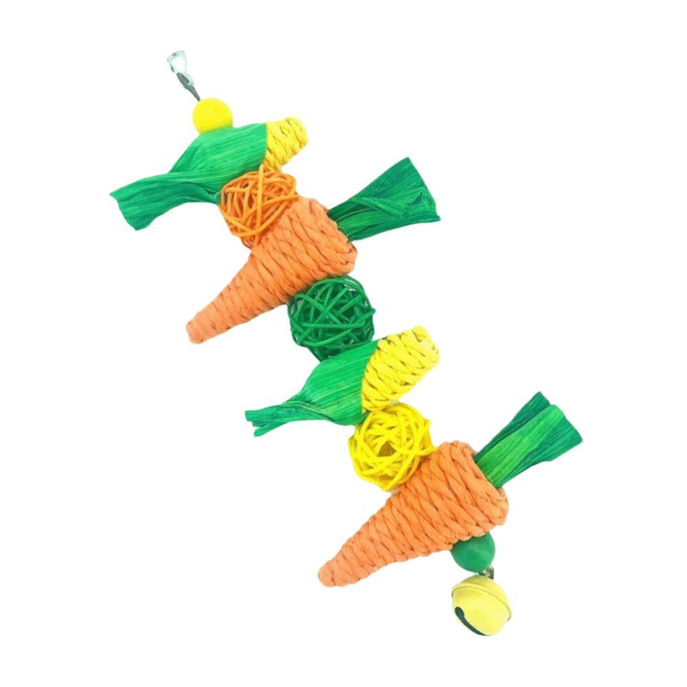 Mrkvový tvar Ratanová hračka pro papouška Ručně tkaná Králičí kousátka Nová Hračka na žvýkání pro ptáky Doplňky pro domácí mazlíčky