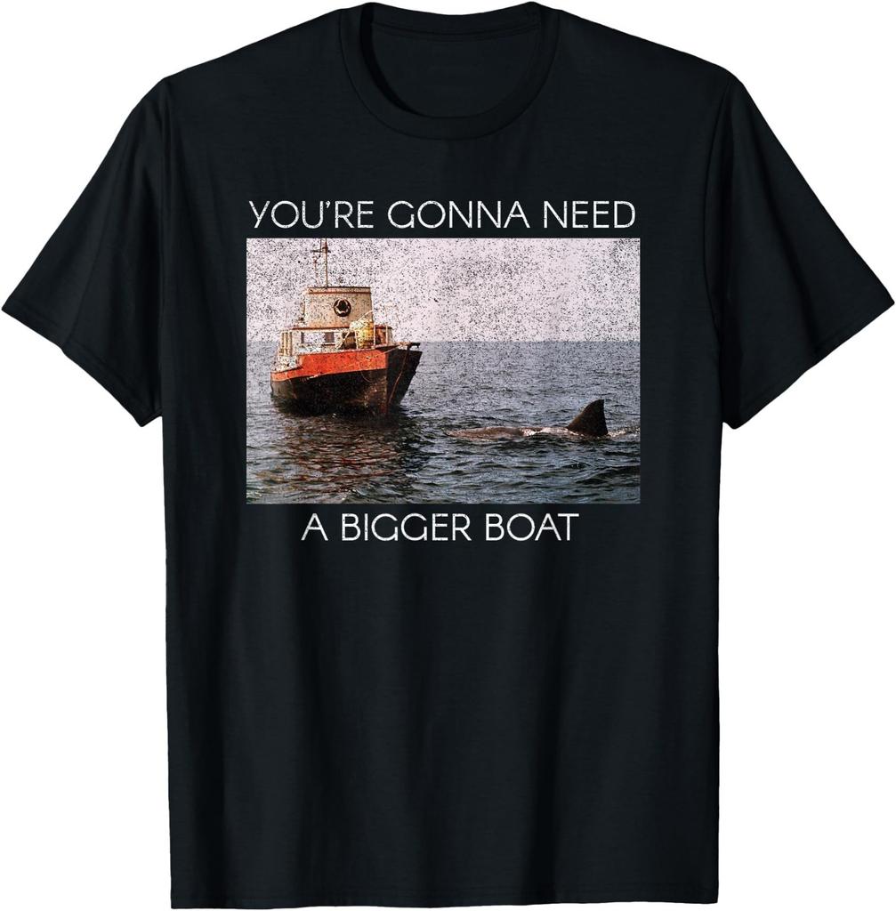 Jaws Screen Grab Ti Servirà una Barca Più Grande T-shirt 100% Cotone Magliette da Uomo Top