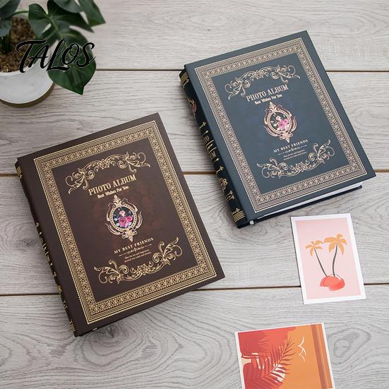 French Retro Style Photo Album Album, 7 X 5 200 Photos, Slide-in Book with 50 Sheets No Paste Can Hold Horizontal Large Capacity Memory Keeper