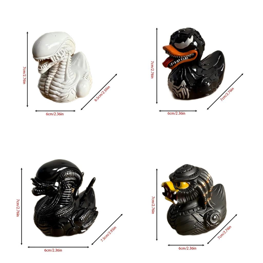 Evil Alien Duck Resin Statue Funny Gift Idea Car Dashboard & Desk Decor Unique Ornament