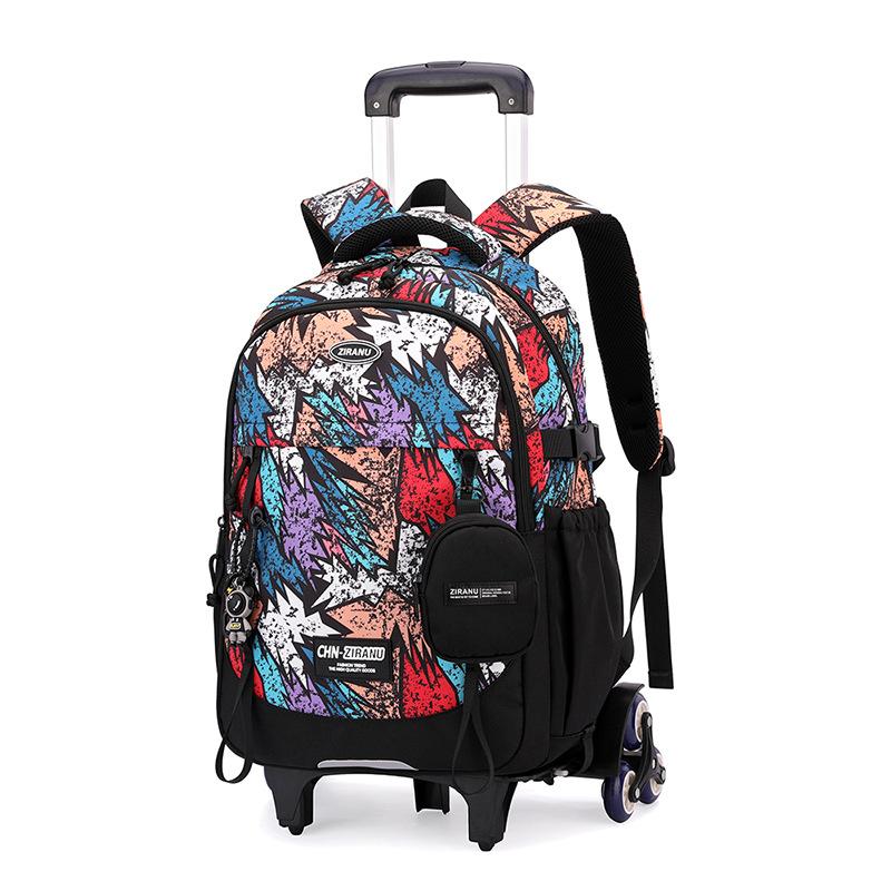 Children School Trolley Backpack For Boys Wheeled Backpack Kids School Bag With Wheels Rolling Luggage Bag Student Book Bag