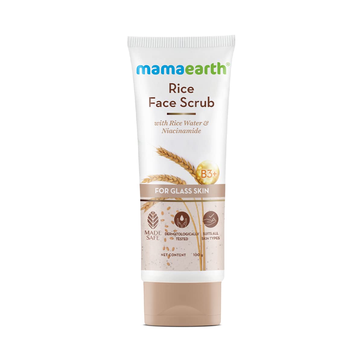 

Mamaearth Rice Face Scrub For Glowing Skin With Rice Water And Niacinamide 100g Gentle Exfoliator For Pores Brightening & Radiant Look