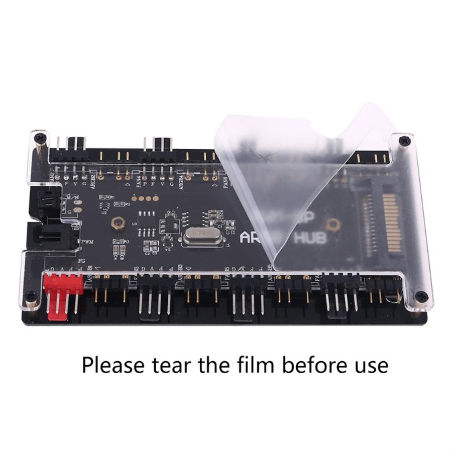 PWM FAN+ARGB LED 2 in 1 Sync Hub Wireless Controller 1 To 8 Multi Way Splitter 5V 3PIN ARGB  4Pin Fan Adapter