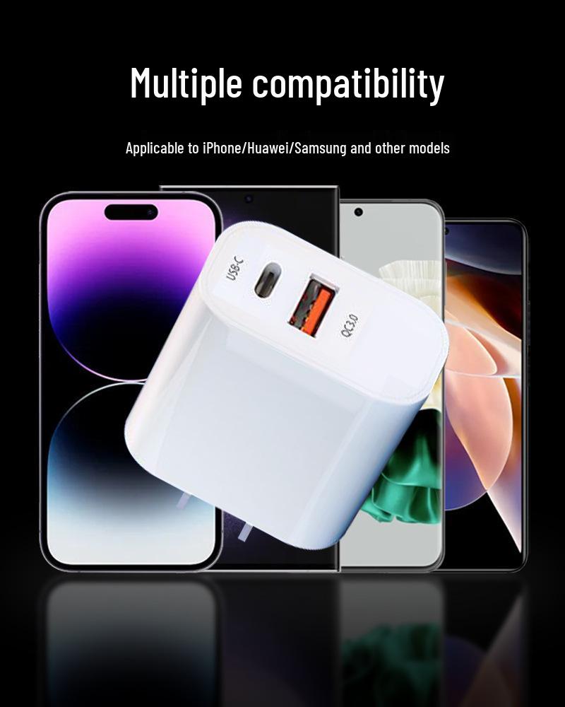 PD20W Dual Port A+C Charger for iPhone 16/15/14 - Super Fast Charging, 3C Certified