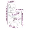 VidaXL Fauteuil de Massage Inclinable de Bureau, Chaise Pivotante avec Dossier et Repose-pied Réglables, Siège Intérieur, 349743